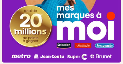 Concours Gagnez l'un des cinq lots de 1 000 000 points Moi ou l'un des trente prix de 500 000 points Moi!
