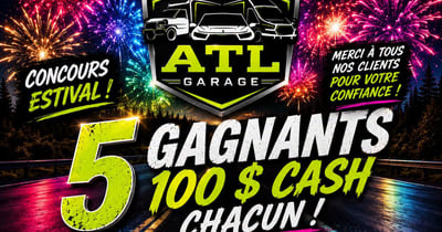 Concours Gagnez l'un des cinq prix de 100$ en argent!