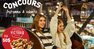 Concours Gagnez l'un des deux abonnements saisonniers Méga Parc et des deux cartes-cadeaux Fromagerie Victoria de 50$!