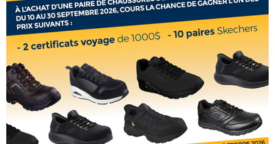 Concours Gagnez l'un des deux certificats voyage de 1000$ ou l'une des dix paires de chaussures Skechers!