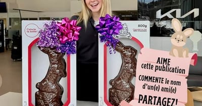 Concours Gagnez l'un des deux énormes lapins en chocolat!