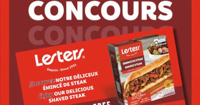 Concours Gagnez l'un des dix coupons pour une boite gratuit de steak émincé Lesters!