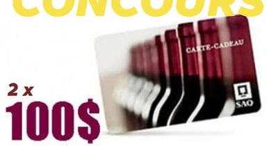 Concours Gagnez l'une des 2 cartes cadeaux SAQ de 100$!