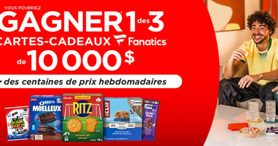 Concours Gagnez l'une des 3 cartes-cadeaux  Fanatics de 10 000$ ou l'un des centaines de prix hebdomadaire!