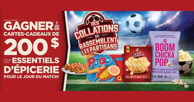 Concours Gagnez l'une des 50 cartes-cadeaux de 200$ UberEats, Instacart ou DoorDash!