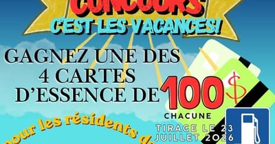 Concours Gagnez l'une des quatre cartes-cadeau d'essence de 100$!