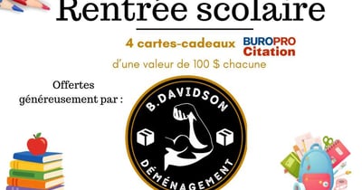 Concours Gagnez l'une des quatre cartes-cadeaux BureauPro Citation de 100$!