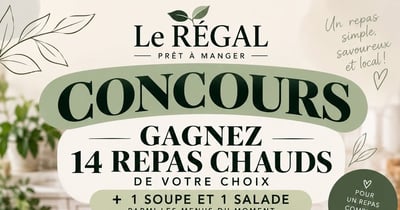 Concours Gagnez quatorze repas chauds de votre choix, une soupe et une salade!