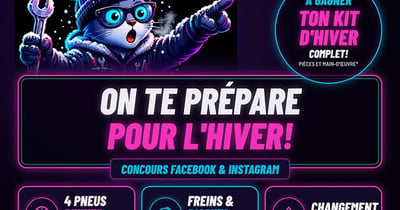 Concours Gagnez quatre pneus d’hiver neufs, freins et disques neufs et un changement d’huile!