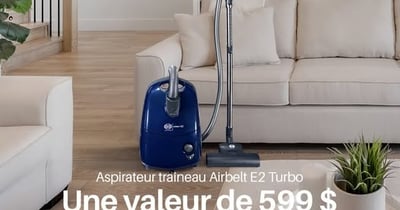 Concours Gagnez un aspirateur traineau Sebo Airbelt E2 Turbo d’une valeur de 599 $!