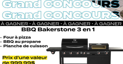 Concours Gagnez un BBQ 3 en 1 Bakerstone ( BBQ- Pizza-Plancha)!