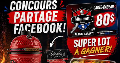 Concours Gagnez un BBQ Kamado Sleeman, deux biftecks Sterling Silver, une carte-cadeau de 80$ au mini-putt Vanier et une caisse mixte unibroue!