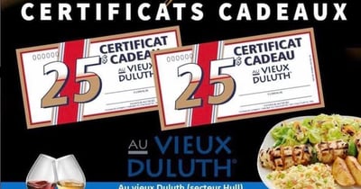Concours Gagnez un certificat cadeau de 50$ au vieux Duluth Hull!