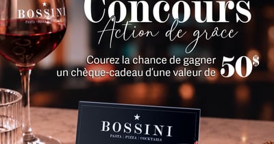 Concours Gagnez un chèque-cadeau de 50$ chez Bossini!
