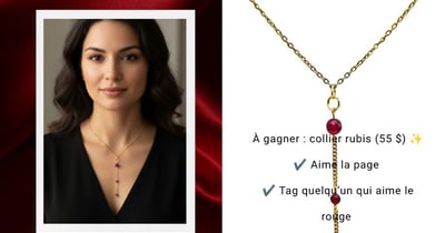Concours Gagnez un collier en rubis et acier inoxydable plaqué or!