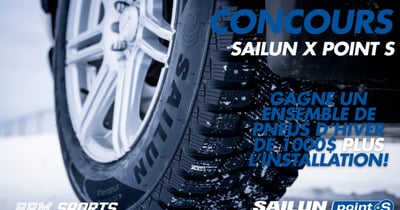 Concours Gagnez un ensemble de quatre pneus d’hiver Sailun ainsi que l’installation dans un garage Point S! Concours Gagnez un ensemble de quatre pneus d’hiver Sailun ainsi que l’installation dans un garage Point S!