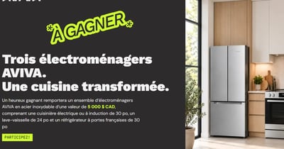 Concours Gagnez un ensemble d’électroménagers de cuisine AVIVA!
