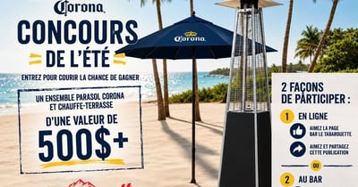 Concours Gagnez un ensemble parasol Corona et chauffe-terrasse!