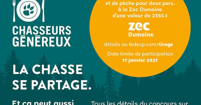 Concours Gagnez un forfait de chasse à l'ours et de pêche pour deux personnes à la Zec Dumoine!