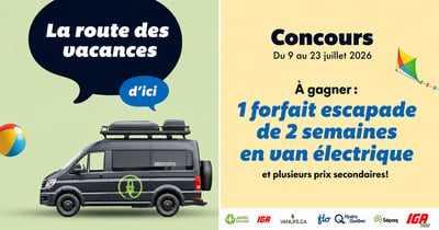 Concours IGA Gagnez un forfait escapade de deux semaines en van électrique!