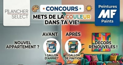 Concours Gagnez un gallon d’apprêt et un gallon de finition de qualité supérieure de Peintures MF!