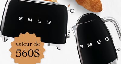 Concours Gagnez un grille-pain et une bouilloire Smeg noir!