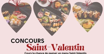 Concours Gagnez un menu Saint-Valentin pour deux personnes!