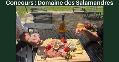 Concours Gagnez un plateau de charcuteries, fromages ainsi que deux verres de vin blanc au Domaine des Salamandres!