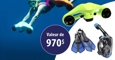 Concours Gagnez un scooter sous-marin Hyper Gogo ainsi qu'un ensemble de masque full face et palmes!