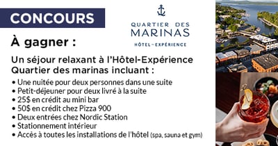 Concours Gagnez un séjour à l'Hôtel-Expérience Quartier des marinas!