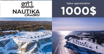 Concours Gagnez un séjour aux Chalets Nautika en Gaspésie incluant 3 nuits dans un chalet double avant pour 6 personnes!