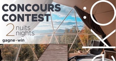 Concours Gagnez un séjour de 2 nuits sur semaine dans un dômes ou chalets EKÖ Nature Glamping!