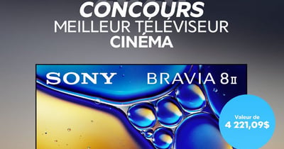 Concours Gagnez un Sony BRAVIA 8 II QD-OLED 4K HDR 65 pouces!