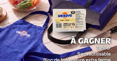 Concours Gagnez un tablier, un sac réutilisable et du tofu nature extra ferme 454g Unisoya!