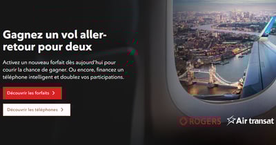 Concours Gagnez un voyage aller-retour pour deux avec Air Transat et Rogers Concours Gagnez un voyage aller-retour pour deux avec Air Transat et Rogers
