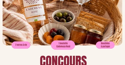 Concours Gagnez une bouteille de Cademusa Rosé, deux verres à vin et une sélection de bouchées à partager!