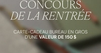 Concours Gagnez une carte-cadeau Bureau en Gros de 150$!