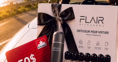 Concours Gagnez une carte-cadeau d'essence de 250$, un diffuseur Flair pour voiture et un coffret découverte de fragrances Flair!