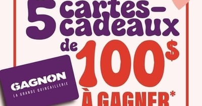 Concours Gagnez une carte cadeau Gagnon de 100$!