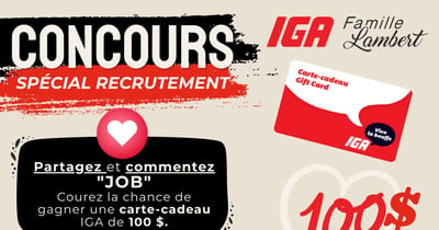 Concours Gagnez une carte-cadeau IGA de 100$!
