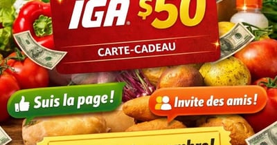 Concours Gagnez une carte-cadeau IGA de 50$!