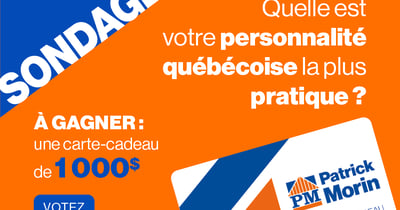 Concours Gagnez une carte-cadeau Patrick Morin de 1000$!
