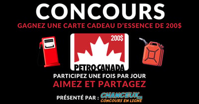 Concours Gagnez une carte cadeau d’essence de 200$