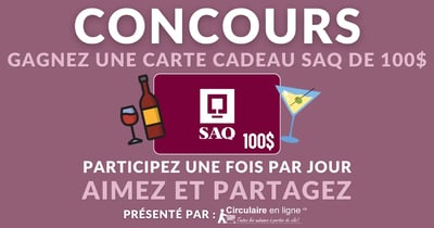 Concours Gagnez une carte cadeau SAQ de 100$!