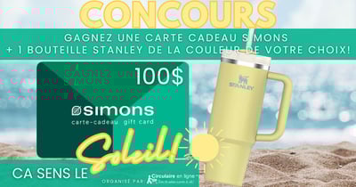 Concours Gagnez une Carte Cadeau Simons et une Bouteille Stanley Concours Gagnez une Carte Cadeau Simons et une Bouteille Stanley