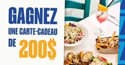 Concours Gagnez une carte-cadeau Souvlaki Bar Restaurants de 200$!