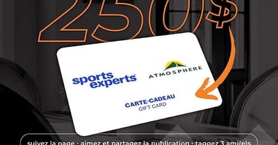 Concours Gagnez une carte-cadeau Sports Experts de 250$!