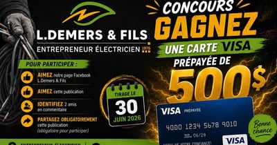 Concours Gagnez une carte-cadeau Visa prépayée de 500$!