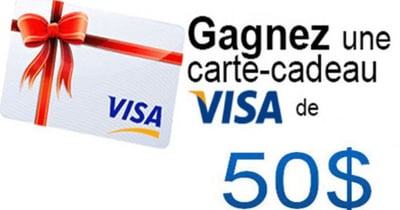 Concours Gagnez une carte Visa prépayé de 50$!