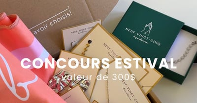 Concours Gagnez une chaîne de taille, une serviette et une carte-cadeau Neuf.Vingt.Cinq de 250$!